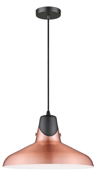 Hanwell Copper Shade Pendant Light In Matt Black