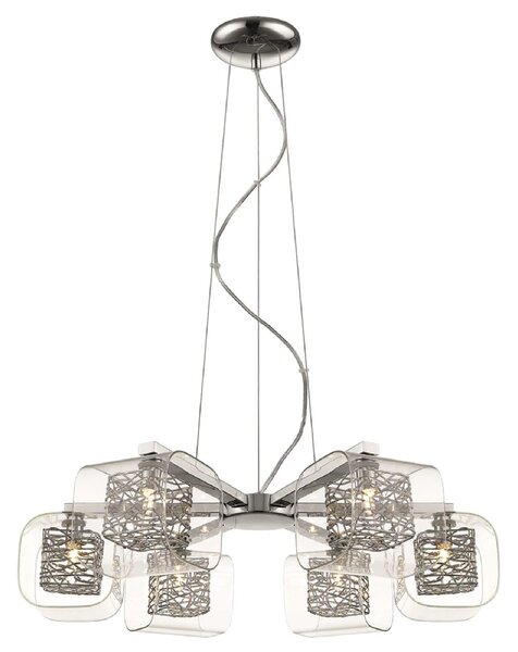 Holland 6 Light Clear Glass Pendant Light In Chrome