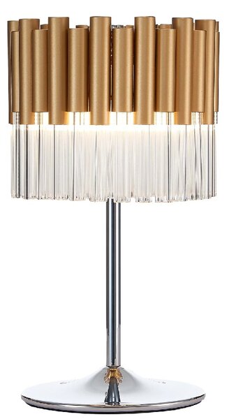 Harrogate Hanging Crystal Shade Table Lamp In Gold And Chrome