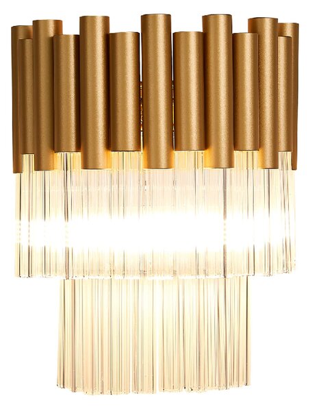 Harrogate Hanging Crystal Shade Wall Light In Matt Gold