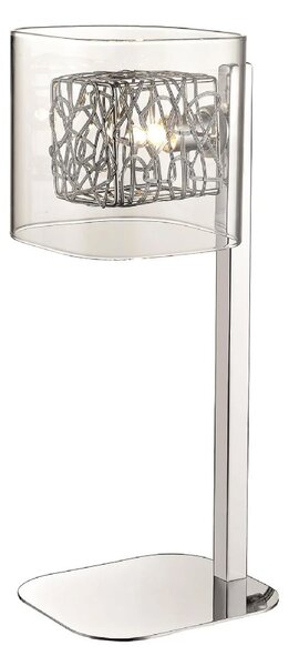 Holland Clear Glass Table Lamp In Chrome