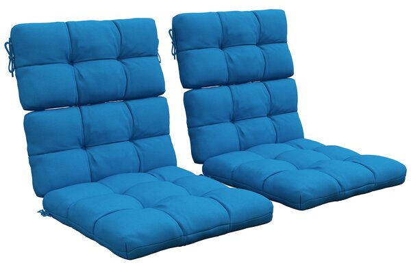 Outsunny Garden Seating Comfort: Plush Turquoise Cushions with Backrest Ties for Patio Bliss Aosom UK