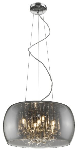 Lambeth Glass Shade Pendant Light In Chrome