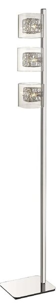 Holland Clear Glass Floor Lamp In Chrome