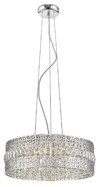 Rosalin 7 Light Glitzy Crystal Pendant Light In Chrome