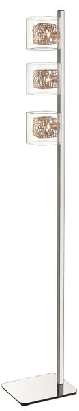 Holland Clear Glass Floor Lamp In Copper And Chrome