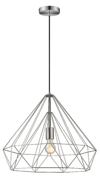 Merton Metal Pendant Light Large In Satin Nickel