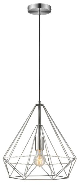 Merton Metal Pendant Light Small In Satin Nickel