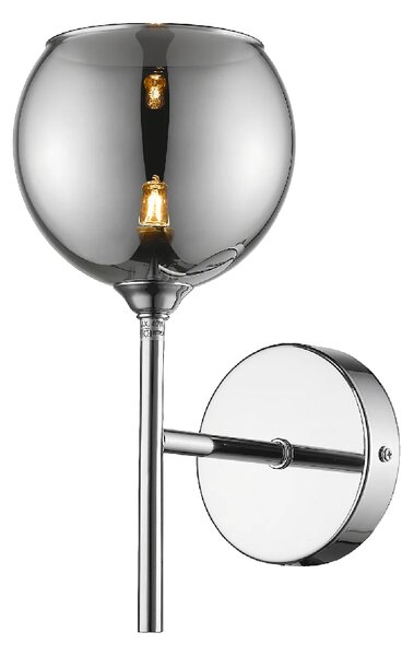 Plumstead Glass Shade Wall Light In Chrome