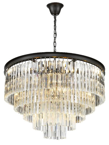 Richmond Hanging Crystal Pendant Light In Black