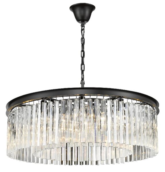 Richmond Hanging Crystal Pendant Light Round In Black