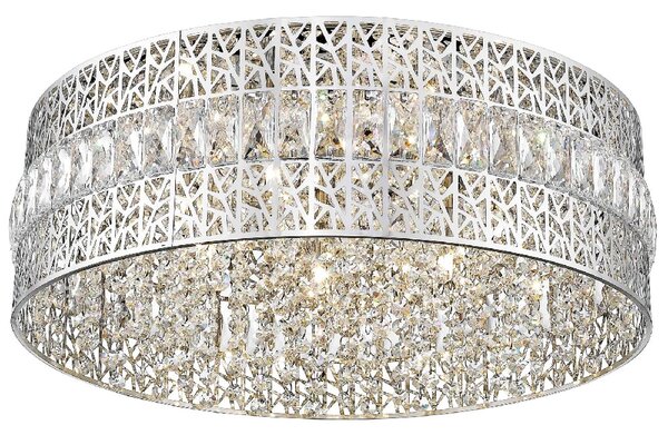 Rosalin 7 Light Glitzy Crystal Flush Light In Chrome