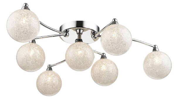 Wimbledon 2 Light Crystal Shade Flush Light In Chrome