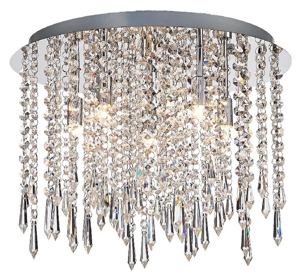 Thornton 4 Light Crystal Shade Flush Light In Chrome