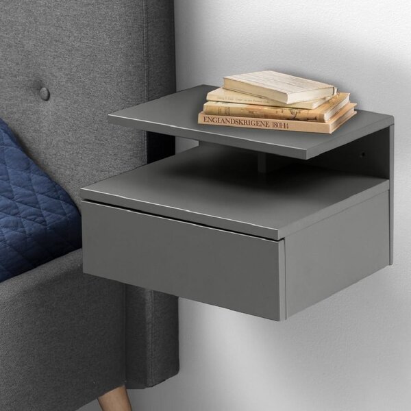 Astoria Wooden Bedside Cabinet With 1 Drawer In Grey