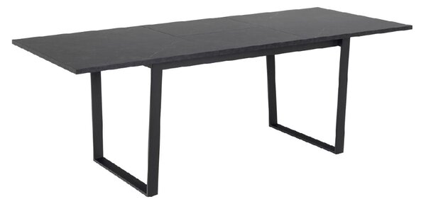 Amarillo Wooden Dining Table In Black Marble Effect