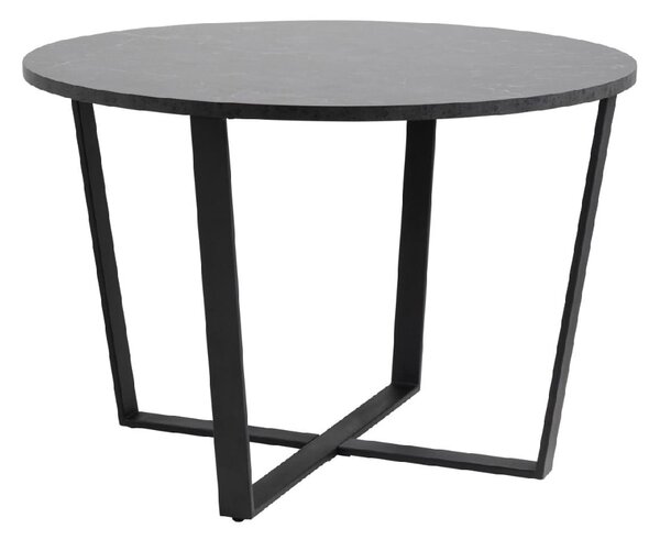 Amarillo Wooden Dining Table Round In Black Melamine Effect