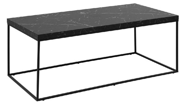 Burnaby Wooden Coffee Table Rectangular In Black Marble Effect