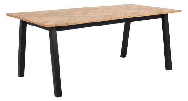 Brewster Wooden Dining Table Small With Black Legs In Oak