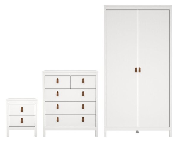 Butler Wooden Bedroom Set With 2 Doors Wardrobe In White