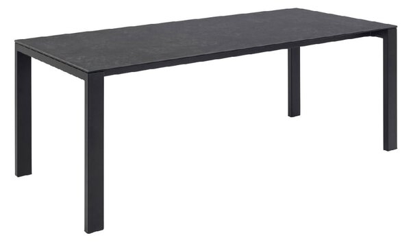 Brockport Ceramic Glass Dining Table Rectangular In Black