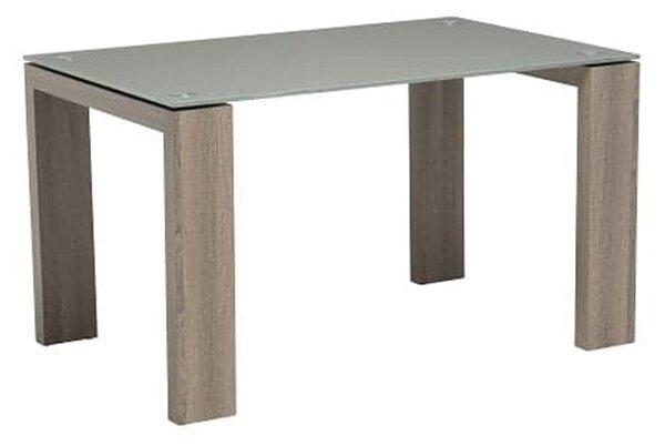 Devan Grey Glass Dining Table With Grey Oak Legs