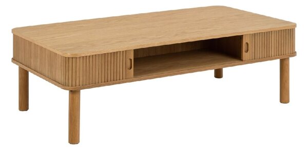 Lampe Wooden Coffee Table With Sliding Doors In Oak