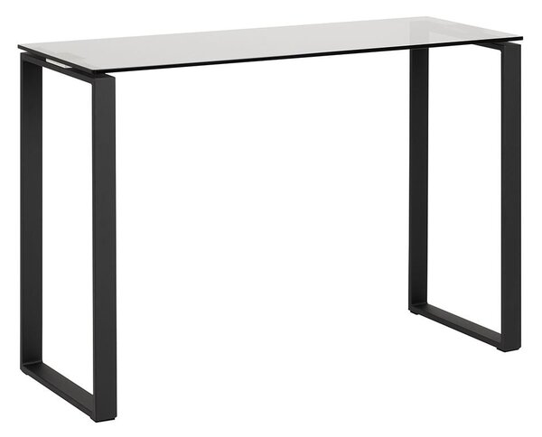 Keene Smoked Glass Console Table With Black Metal Frame