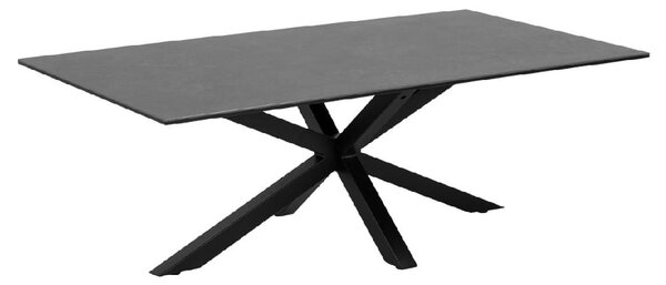 Haines Ceramic Coffee Table With Metal Frame In Black