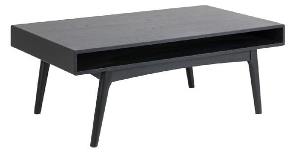 Manila Wooden Coffee Table With Open Shelf In Black