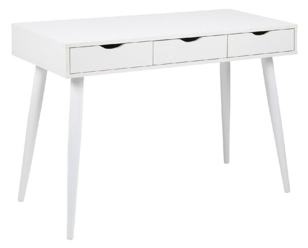 Nephi Wooden Laptop Desk With 3 Drawers In White