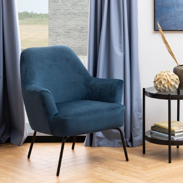 Manteo Fabric Lounge Chair In Navy Blue