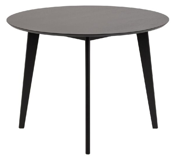 Riga Wooden Dining Table Round Small In Matt Black