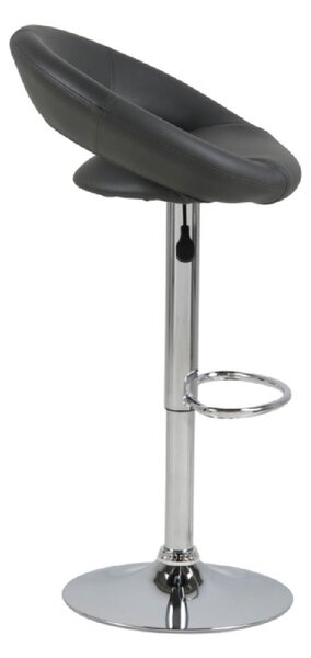 Parker Leather Bar Stool With Chrome Base In Black