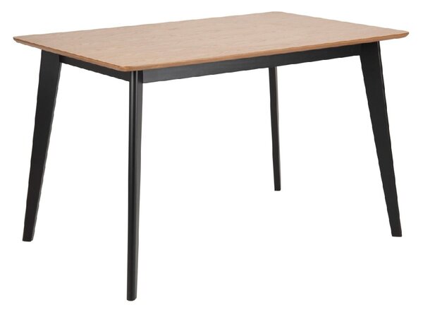 Riga Wooden Dining Table Rectangular In Black And Oak
