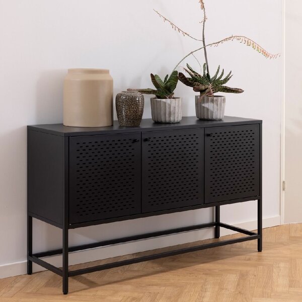 Napa Metal Storage Cabinet With 3 Doors In Matt Black