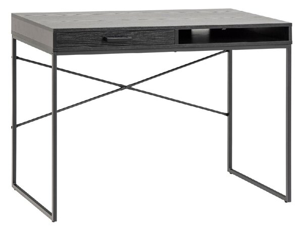 Sparks Wooden Laptop Desk With 1 Drawer In Ash Black