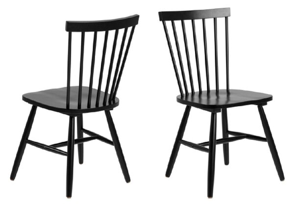 Rexford Black Wooden Dining Chairs In Pair