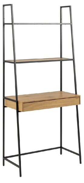 Sparks Wooden Bookcase With 1 Drawer In Oak And Black