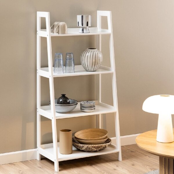 Wabash Wooden Bookcase With 4 Shelves In White