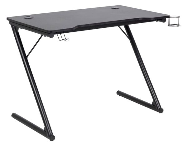 Tempe Wooden Gaming Desk With Metal Frame In Black