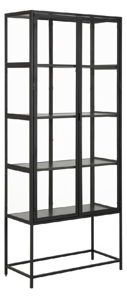 Sparks Wooden Display Cabinet With 2 Glass Doors In Black