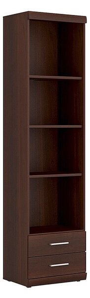 Impro Wooden Bookcase With 2 Drawers In Dark Mahogany