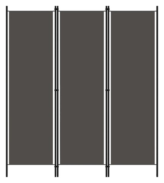 Celina Fabric 3 Panels 150cm x 180cm Room Divider In Anthracite