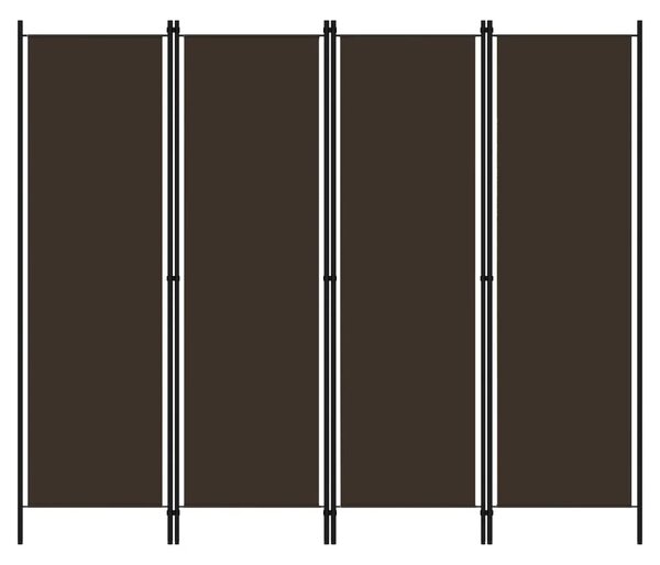 Celina Fabric 4 Panels 200cm x 180cm Room Divider In Brown