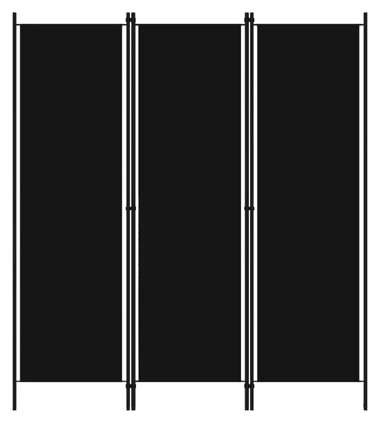Celina Fabric 3 Panels 150cm x 180cm Room Divider In Black