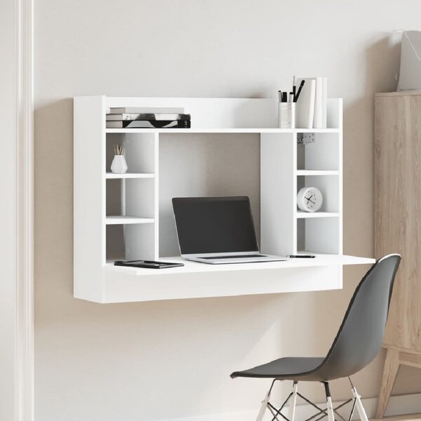 Kodak Wooden Wall Mounted Laptop Desk In White