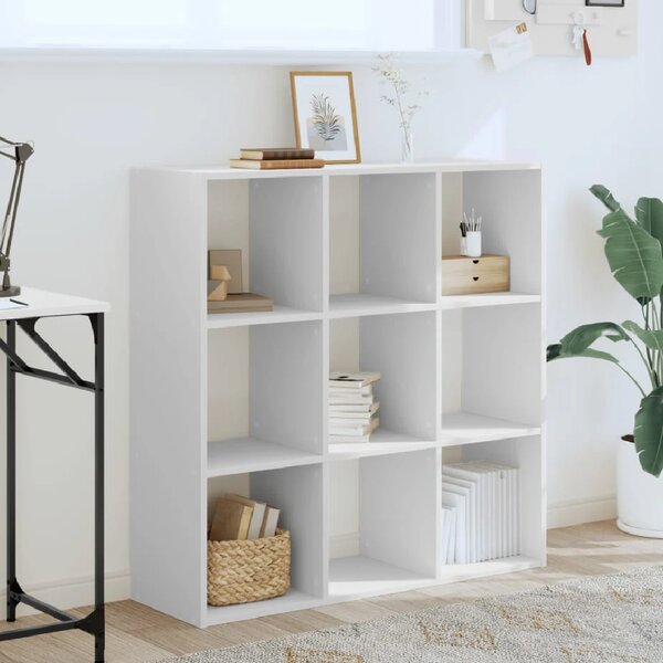 Gilford Wooden Bookcase With 9 Compartments In White