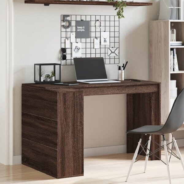 Kokomo Wooden Laptop Desk With 4 Shelves In Brown Oak