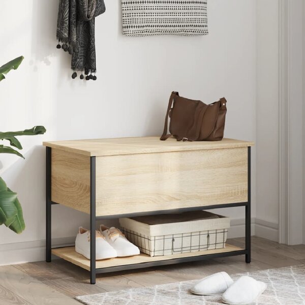 Lacey Wooden Small Shoe Storage Bench In Sonoma Oak